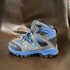 VITIKE Kids Hiking Boots Gray/Blue Camo Hook & Loop Padded EU 31 US 32