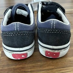 Vans Old Skool Sneakers V Double Strap Black Blue Toddler Baby Size 5. FAIR READ