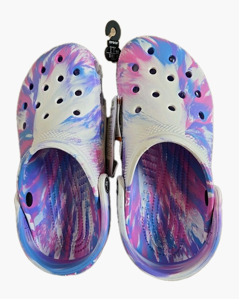 NWT Crocs Kids Classic K Marbled Clog – Colorful, Size J6