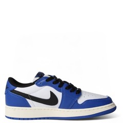 Big Kid’s Jordan 1 Retro Low OG White/Black-Game Royal-Sail (CZ0858 140)