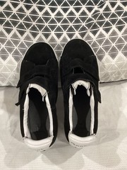 Goats Kids Black/White The 305 Two-Strap Platform Sneakers Leather SZ 4