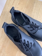 Zara Chunky Rubberized Derby Lace Up Kids Black Shoes Size 34