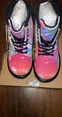 Dr Martens Junior 1460 T Multi Tie Dye Lace and Zip Boots for Kids Size US 8