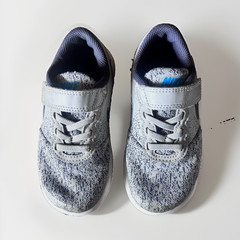 Nike Unisex Kids US 11C Low Top Hook & Loop Sneakers Gray/Blue/White