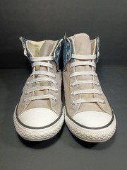 Converse Blue Grey Peel Back High Top Sneakers Shoe Juniors 6 Hip Hop Womens 7.5