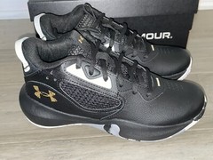 NEW Under Armour GS Lockdown 6 Low Black Metallic Gold Youth Size 6Y Basketball