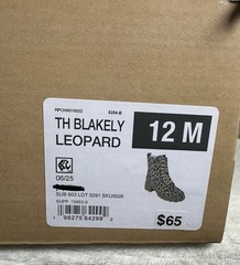 thereabouts TH Blakely Leopard Lace-Up Ankle Combat Boots Side Zipper Kids 12M
