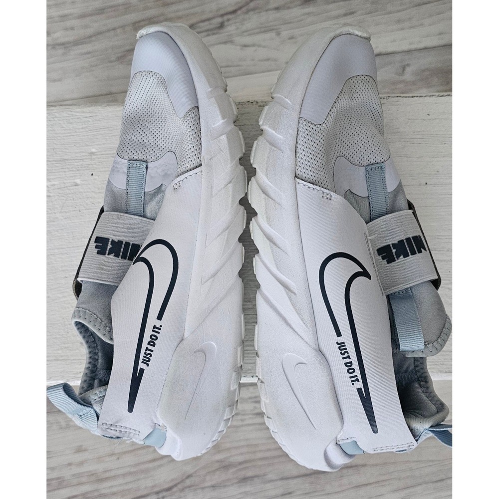 Nike Flex Runner 3 Kids Grey White Slip On Running Shoes DJ6038-010 Size 4Y