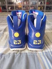 Air Jordan 9 Retro Size 7y White/Purple/Yellow Sneakers