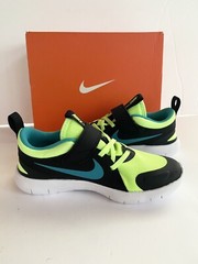 Nike Flex Contact 4 Sneakers, Size 2 Little Kids – Ghost Green/Aqua/Black NIB