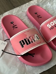 Puma SEGA Leadcat FTR Sonic Kids US Size 13C Slide Slip On Bubblegum-Puma White