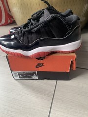 Air Jordan 11 Retro Low (GS) Size 4.5y Black And Red FV5121 006