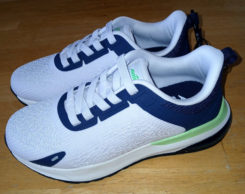 AVIA MEMORY FOAM WHITE/NAVY SNEAKERS-YOUTH 2-NWOB-NICE