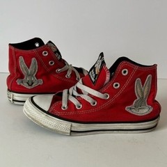 Converse x Looney Tunes Bugs Bunny Collaboration Red High Tops Kids Size 13
