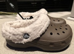 New crocs MAMMOTH Warm Clogs Shoes Chocolate/oat Kid’s C10-C11-winter Lining