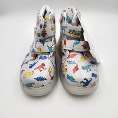 MGOKidss Sneakers Light Up Dinosaur High Top Hook & Loop Size 29 Fun Kidcore