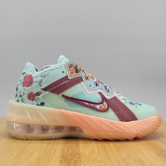 Nike Mimi Plange X LeBron 18 Low GS Daughters Kids Size 4Y Blue Floral Sneakers