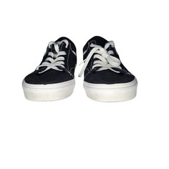 Vans Low Top Canvas Skate Black Sneakers White Laces Unisex Yth US Sz5/EUR 36.5