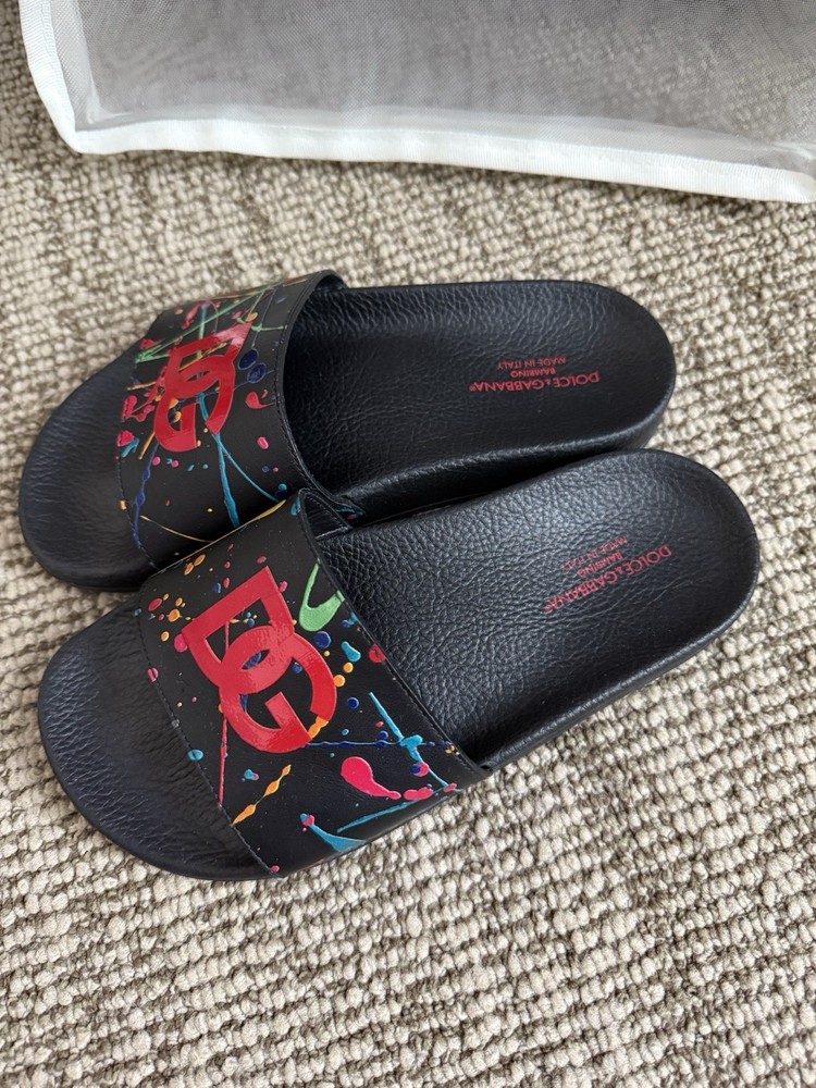 Dolce Gabbana Kids Pool Slides Eu Size 33/34| US Size 1-2 Youth