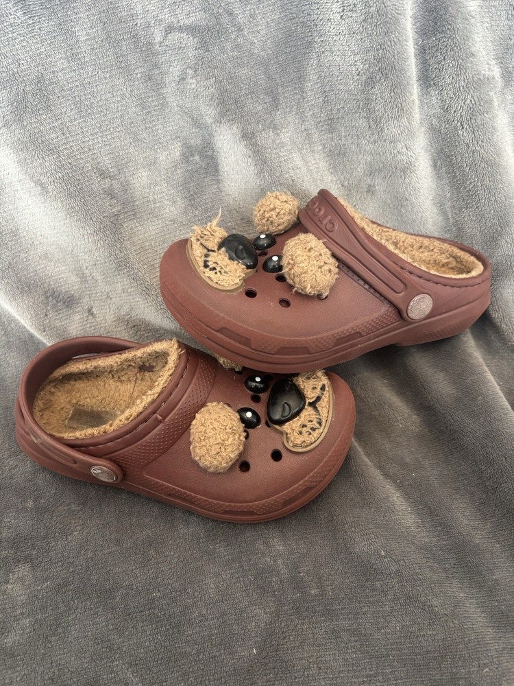 Crocs Classic Lined I Am Brown Bear Toddler Clogs | Youth Size C 12