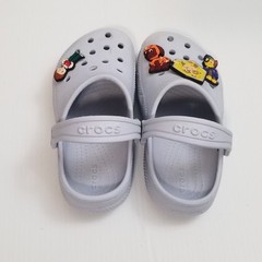 Crocs Classic Clogs Kids Size 11 Gray Sandals Slipper Shoes With Jibbitz 206991