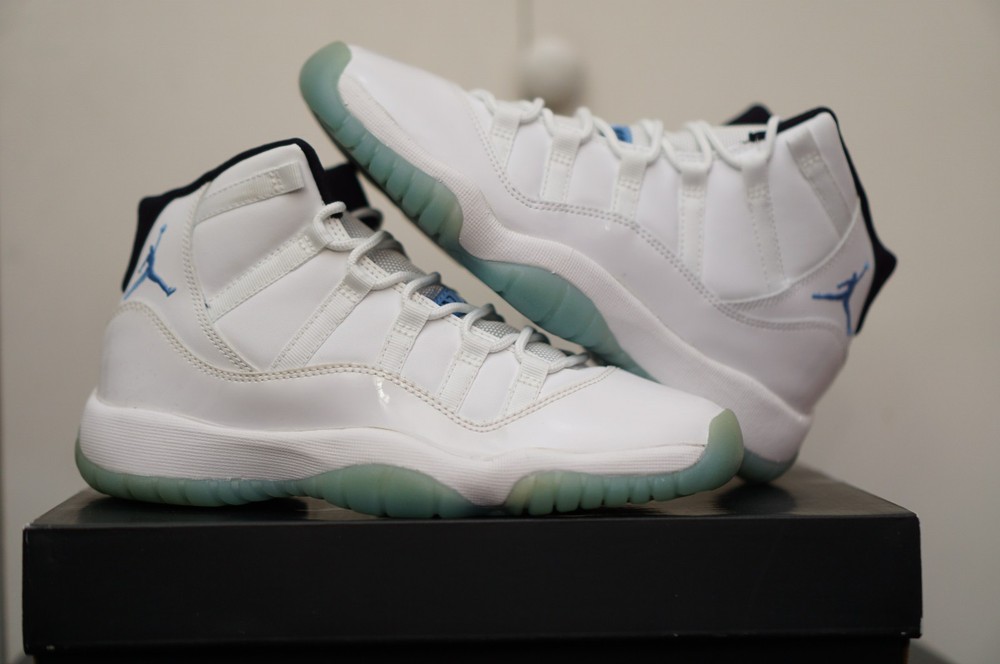 2014 air jordan 11 retro white legend blue (gs) 378038-117 sz 5