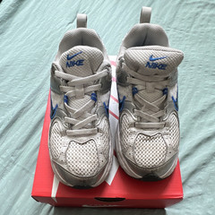 Nike V5 RNR (PS) Kids Low Top Mesh Sneakers White Gray Blue US 1 HQ6412-101