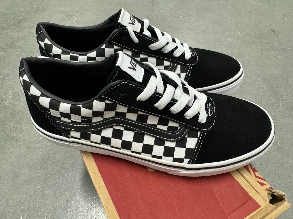NIB Vans Old Skool – Primary Check Black/White – Juniors Sz 6Y/EU 38