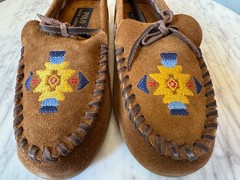 Ralph Lauren Polo Childs Moccasin – Size 2.5 Leather with Embroidery