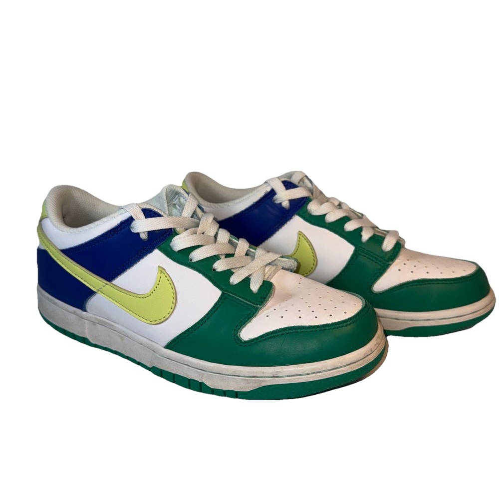 Nike Dunks Low Top Purple Lime White Green Unisex Sneakers Youth Size 7