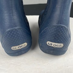 Crocs Kids j2 Handle It Rain Boots Navy Pull On 12803 Youth Waterproof