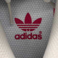 adidas Superstar C White Bold Pink Shell Toe Sneakers Kids 1.5 / 33 EU BA8382