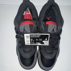 Jordan Air Jordan 4 RM GS Black Red Anthracite Unisex Kids Sneakers Size 7Y