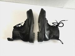 Dr. Martens Pascal Mono 1460 Black Leather Zipper Unisex Kids Combat Boot Size 1