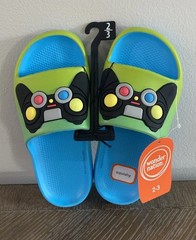 Wonder Nation Slides Sandals Video Game Controller Shoes Unisex Youth Size 2-3