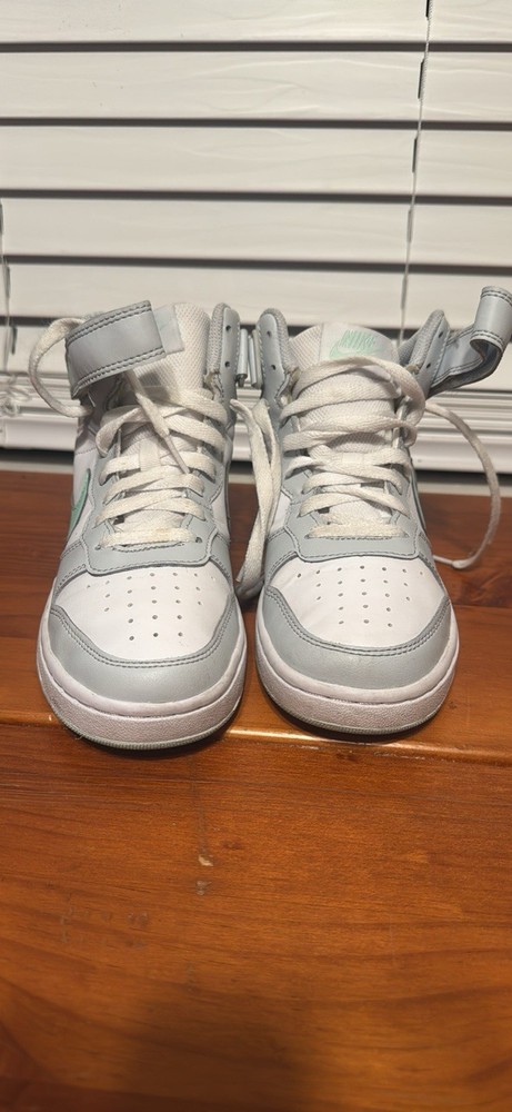Nike CD7782-011 High Top Sneakers White Light Gray Mint Green Unisex Kids 5Y