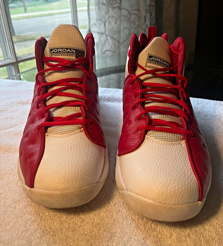 Jordan Team Mid Top Basketball Sneaker Red/White Youth US 13 Leather
