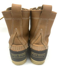 L.L. Bean Duck Boots Waterproof Brown Leather Rubber Lace-Up Unisex Kids 4