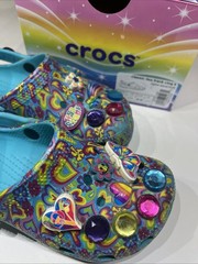 Crocs Classic Lisa Frank Clog K Digital Aqua Multi Kids Size 11 Used w Box