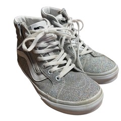 Vans KIDS SK8-HI REISSUE SIDE ZIP Silver Glitter Size 2.0 US Kids