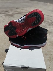 Jordan Air Jordan 11 Unisex Kids Mid Top Lace-Up Sneakers Black/Red/White 7