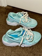 Size 7 (GS) Nike Huarache Run Print Low Blue Lagoon