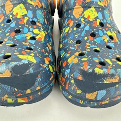 Crocs Child Classic All Terrain Terrazzo Clog J3 Navy Splatter Adjustable Strap