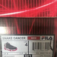 FILA Snake Dancer Wide Unisex Kids Sneaker Mid Top Lace Up US 4 EU 36