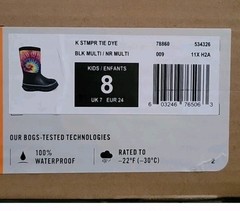Bogs Stomper Boots Rainbow Tie Dye Neoprene Insulated Waterproof Toddler 8 NIB