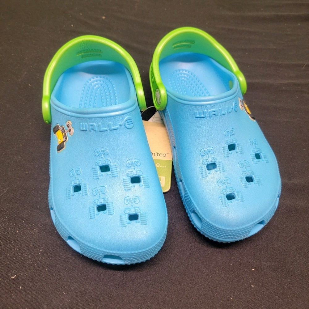 Kids Crocs WALL-E Themed Light Blue Croc Shoes Size J 1/3