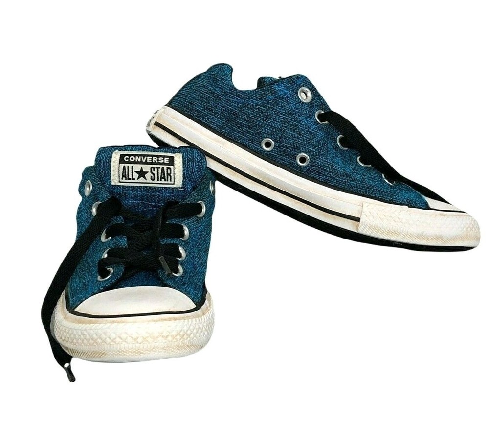 Converse Chuck Taylors All Star Blue Fly Sneakers Knit Boys Girls 3 Low Top Shoe