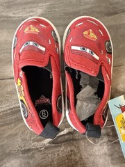 Disney Cars Lightning McQueen Red Canvas Slip-On Sneaker Unisex Kids US 6
