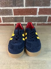 Gola Navy Suede Red Leather Wingflash Harrier Lace Up Retro Sneakers, size 32 2