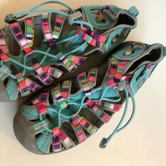 Keen Whisper Waterproof Turquoise Strips Hiking Sandals Womens Size 5 EU 37